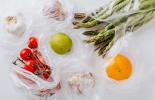 Packaged fruits and veggies in plastic bag